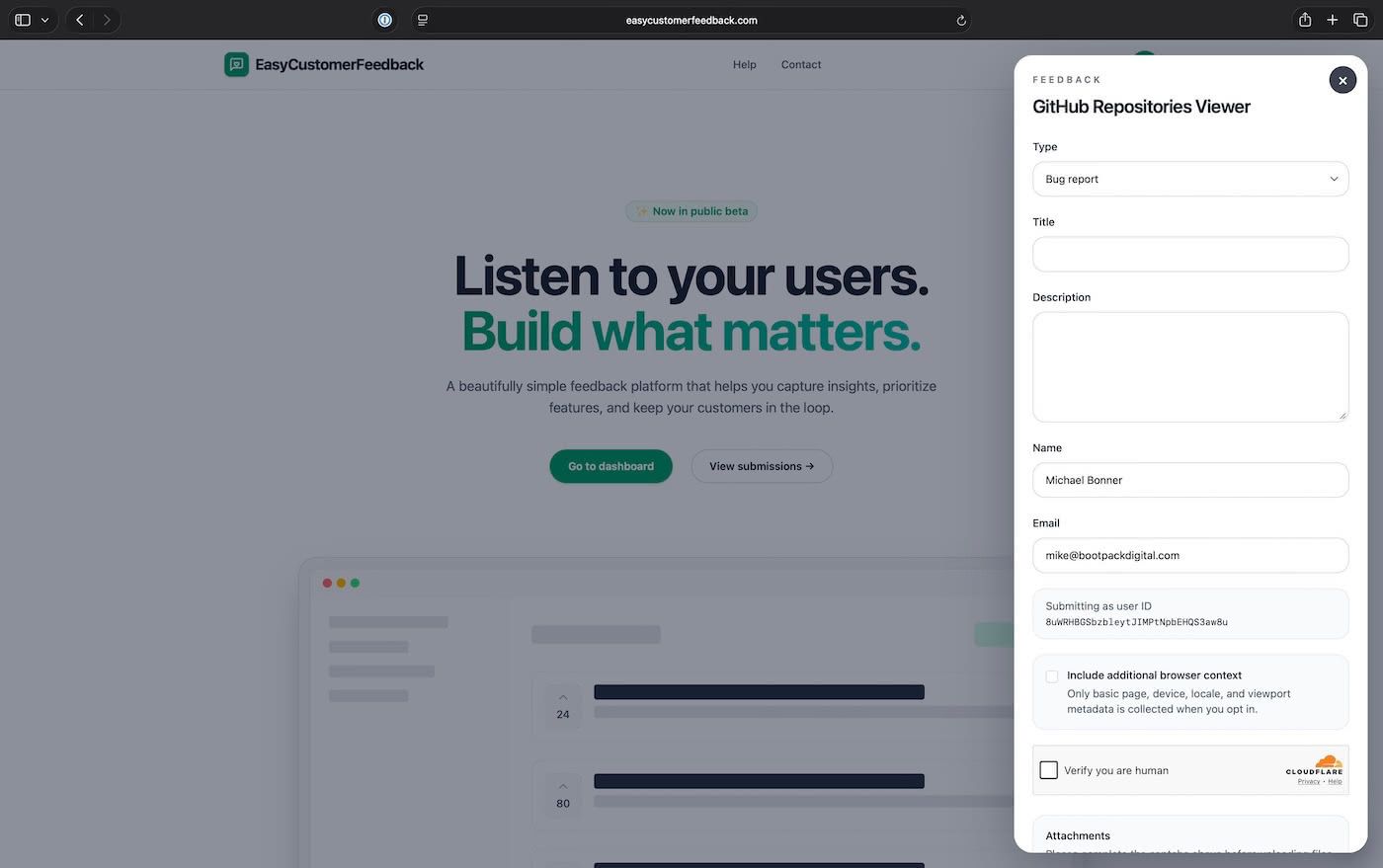 EasyCustomerFeedback embeddable widget